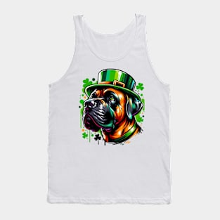 Boerboel Enjoys Saint Patrick's Day in Graffiti Style Tank Top